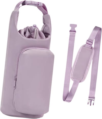 Waterflestas - crossbody waterflestas - combineert waterflesvak, telefoonvak en portemonnee in één - verstelbare schouderband - grote capaciteit - geschikt voor sport, buitenactiviteiten, kamperen en dagelijks gebruik, paars.