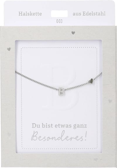 Depesche ketting zilver letter B hartje - sieraad cadeau.