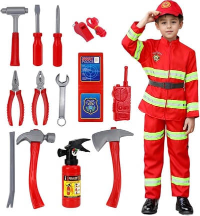 Kinderen Brandweerman Kostuum voor Carnaval, Feestjes en Cosplay - Perfect voor Raveparty's en Themafeesten