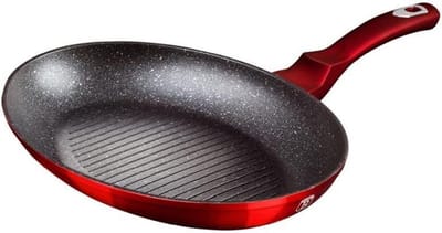 Anti-aanbakbare vispan 35 cm, geschikt voor inductie, bordeauxrood