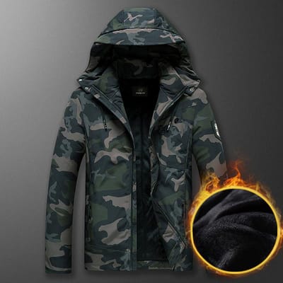 Vêtements d'hiver pour hommes nouveaux rembourrés de coton Mode jeune pour hommes Velours Épais Camouflage Grande taille Lâche Vêtements en coton 4XL black