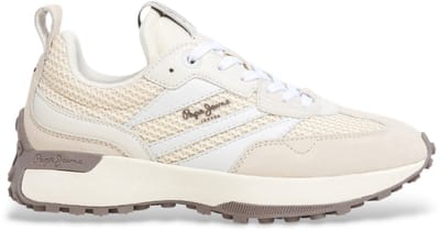 Pepe Jeans Off-white Lucky leren sportschoenen