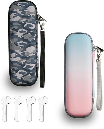Reis Etui voor Elektrische Tandenborstel - Draagbare Opbergtas voor Oral B en Philips Sonicare, Hardcase en Bescherming voor Reizen (Camouflage + Gradient)