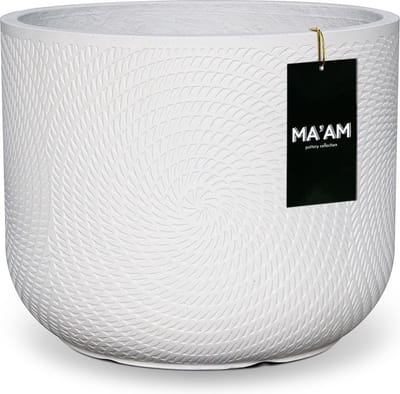 MA'AM Pottery Jade cilinder bloempot - D30×H24,5 cm - wit - Scandinavische look