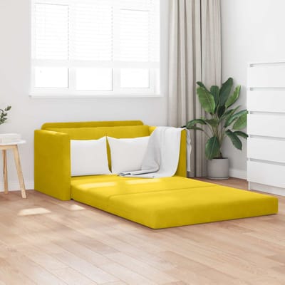 vidaXL - Slaapbank - Zonnebloemgeel - 124 - x - 71 - x - 78 - cm - Fluweel