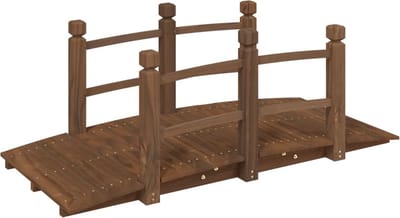 vidaXL - Tuinbrug - met - leuningen - 150x67x56 - cm - massief - vurenhout