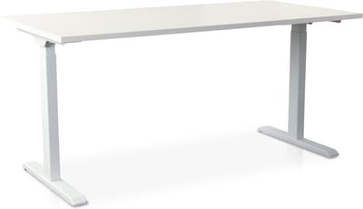 Zit-sta bureau snelslinger verstelbaar - MRC FAST FLEX | 160 x 80 cm | frame wit - blad wit