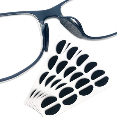 Brillenneuspads, 20 paar zachte schuimrubberen neuspads voor brillen, geschikt voor zonnebrillen, leesbrillen, sportbrillen, antislipbrillenbrillenneuspads (D-vorm / 20 * 8 mm) (zwart)