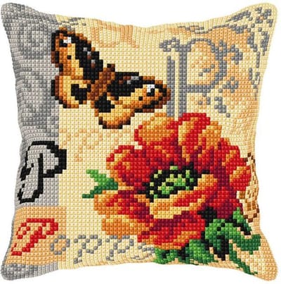 Orchidea Poppy Kruissteekkussen  40x40 SA9557
