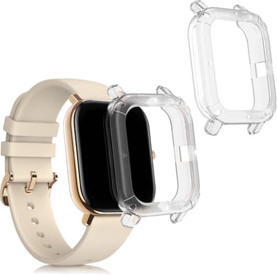 kwmobile 2x Hoes voor geschikt voor Huami Amazfit GTS - Siliconenhoes voor sporthorloge transparant