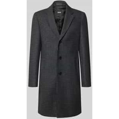 Regular fit lange wollen jas met all-over motief model 'H-Hyde-Bib-E-264'