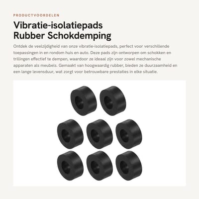 Dailygoods- Vibratie-isolatiepads 8 stuks - Rubber - Geluidsreductie - Schokdemping - Slijtvast - Drukbestendig - Afmetingen 12 x 10 x 25 mm - Dempingspads