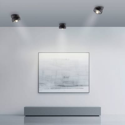 LED plafondspot PURE Move, zwart, Ø 12 cm, metaal/glas