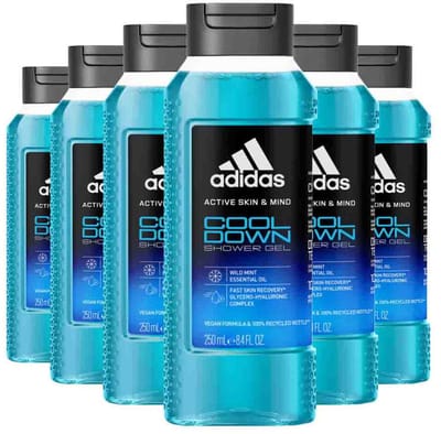 Adidas - Shower Gel Active Skin & Mind Cool Down - 6 x 250 ml - Voordeelverpakking