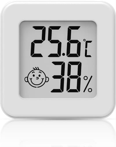 CHPN - Thermometer - Hygrometer - Weerstation - Luchtvochtigheidsmeter - Thermometer voor Binnen - Zelfklevend - Wit