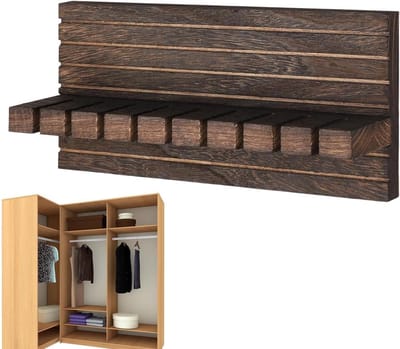 Riem Hanger - Muurbevestiging Organizer - Kast Organiseren - Duurzame Houtconstructie - 30 cm - Kaki