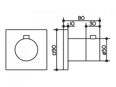 KEUCO IXMO inbouw thermostatische mengkraan, rozet vierkant, 59553050002