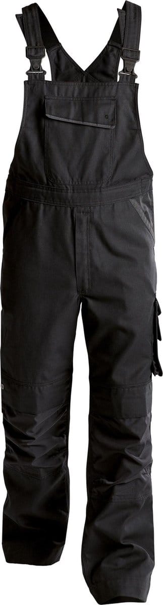 Dassy Bolt Canvas bretelbroek met kniezakken 400149 - binnenbeenlengte Standaard (81-86 cm) - Zwart/Antracietgrijs - 64