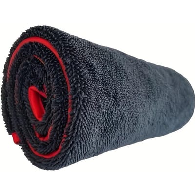 XL Grote Auto Droogdoek, 40*60cm/23.6*15.8in, met Gedraaid Ringontwerp - Super Absorberende Verdikkingstechnologie Geschikt voor Auto's, Vrachtwagens en Boten 11.81*11.81inch black