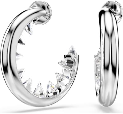Swarovski sieraden Sublima ringoorbellen 5723288 | witte ring oorbellen met fonkelende kristallen | modern speels accessoire dagelijks
