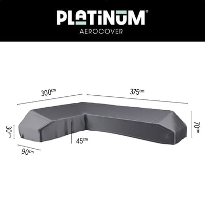 Platinum AeroCover - Loungebankhoes L-vorm - 375x300x90xH30/45/70cm Links - Ademend - Waterproof - Hoge kleurechtheid