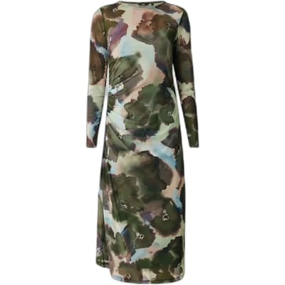 Robe froncée en résille met lange mouwen voor vrouw Mexx