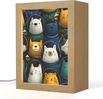 Nachtlampje 15x20 cm - Kinder lampje - Dieren - Ruimtepakken - Sterren - Tafellamp kinderkamer - Slaapkamer lamp - Bedlamp kinderen - Kinderlampje stopcontact - Wandlamp babykamer - Nachtlampjes