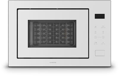 Klarstein Magnetron Velaire inbouwmagnetron met grill – 25 l, 850 W & 1200 W grill, 8 programma's, touchbediening, roestvrij staal, inbouwmagnetron, wit - 25L - voor Keuken - Timer - RVS - Aluminium glas Display - Microwave