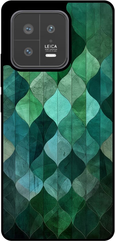 Smartphonica Telefoonhoesje Geschikt voor Xiaomi 13 met groene bladeren opdruk - TPU backcover case green leafs design geschikt voor Xiaomi 13