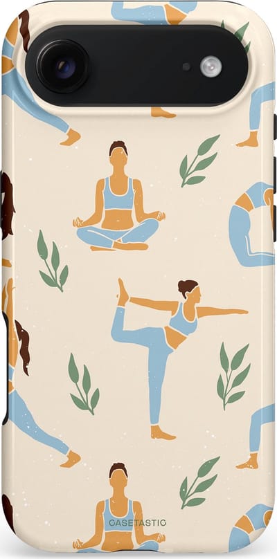 Casetastic hoesje geschikt voor Apple iPhone Air - MagSafe - Dubbellaagse bescherming - Yoga zen - Fashion Case - Crème Lichtgrijs Lichtblauw