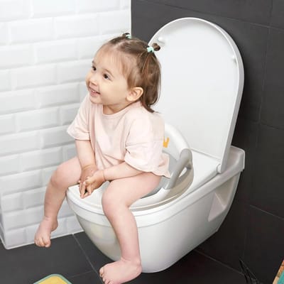 Kinder Potje - Toilet Trainer - Zindelijkheidstraining - Met Veiligheidsgrepen - 37 x 34 cm - Grijs