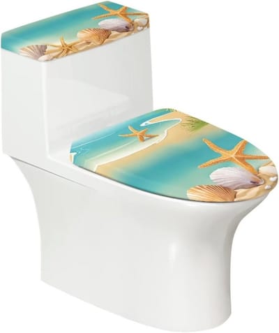 Strand Zeester Wc Stoelhoes Set – Vervangingsset voor Toilet Deksel en Tank Deksel – 2 Stuks