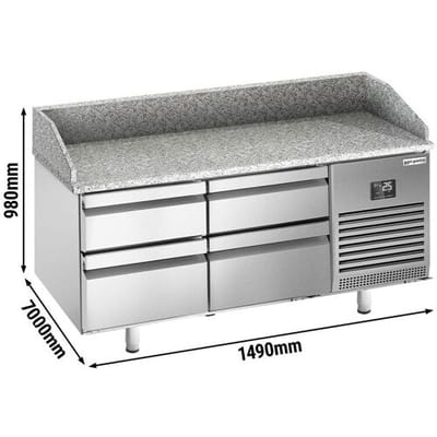 GGM Gastro Pizzakühltisch Premium PLUS - 1490x700mm - mit 4 Schubladen
