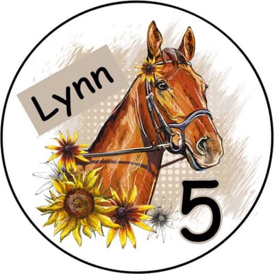 20x Paarden Stickers Met Naam Leeftijd - Verjaardag horses - Dieren - Jungle - Horse - Gepersonaliseerd - Sluitstickers - Kinderfeest Traktatie - Uitdelen - Uitdeeltraktatie - Wensetiket - Rond - 40mm - Glossy sticker