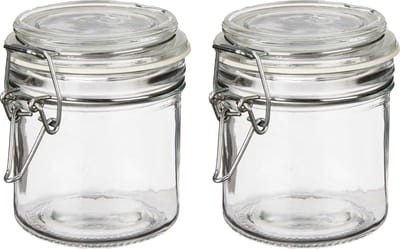 Vivalto Voorraadpotten/bewaarpotten - 2x - Tarro - 250 ml - glas - beugelsluiting - D11 x H10 cm