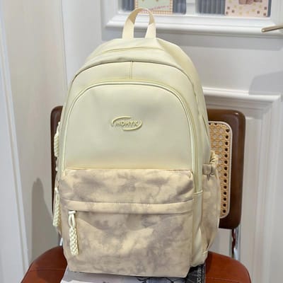 Nieuwe Student Schooltassen Basisschool Meisjes Middelbare School Studenten Middelbare School Letter Rugzak beige