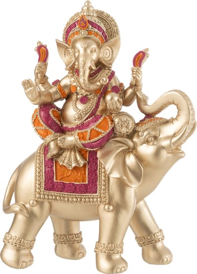 J-Line decoratie Ganesha Op Olifant - polyresin - mix - small