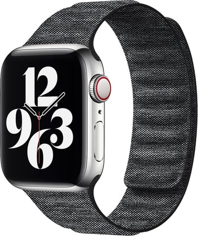 By Qubix - Geschikt voor Apple Watch bandje - Denim nylon bandje - Zwart - Geschikt voor Apple Watch 38mm / 40mm / 41mm / 42mm - nylon - bandje iWatch