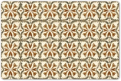 Placemats 45x30 cm - Placemat kunststof - 1 stuk - Siertegel - Patroon - Bruin - Borden onderleggers - Decoratie voor op tafel - Keuken tafeldecoratie accessoires - Vinyl onderlegger - Tafelversiering