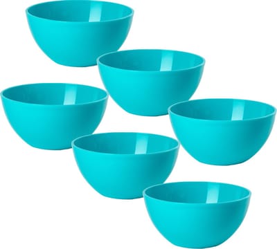 Plasticforte kommetjes/schaaltjes - 6x - dessert/ontbijt - kunststof - D17 x H7 cm - blauw