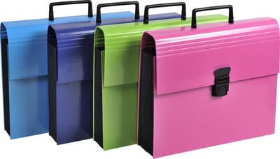Exacompta 4x Sorteermap koffer in karton met handvat - 12 indelingen - voor A4 - Geassorteerd - 55630E