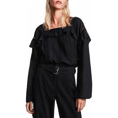 AllSaints Juliette Top Black Größe: 32 | Blusen Outlet | Damen | Schwarz