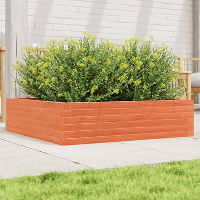vidaXL - Plantenbak - 90x90x23 - cm - massief - grenenhout - wasbruin