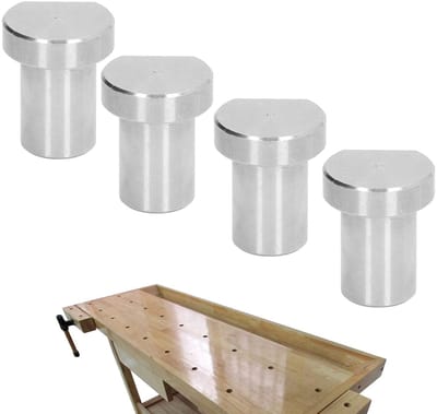 Dailygoody - Werkbank Stop Hond - Houtbewerking - Roestvrij staal - Positionering - 19 mm Dogholes - 4 Stuks