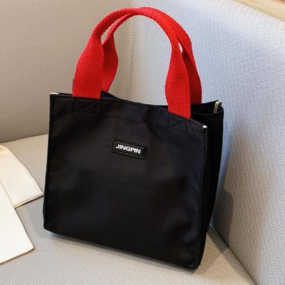 High-End Gevoel voor Diverse Items voor Vrouwen Nieuwe Exquise Kleine Stoffen Tas Bento Tas Modieuze Effen Kleur Handtas red