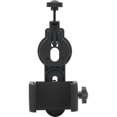 Support de téléphone pour télescope Trou de vis 14 pouces Coussin en caoutchouc antidérapant Adaptateur de téléphone pour télescope en plastique pour L black