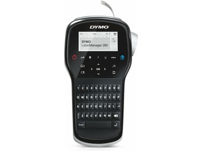 DYMO LabelManager 280-labelprinter | Oplaadbare Labelmaker met QWERTY toetsenbord | Inclusief zwart-wit D1-labeltape (12 mm) | Voor thuis en op kantoor