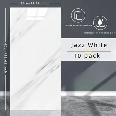 Bovista Wandpaneel - Zelfklevend - Wandpanelen - Woonkamer - Badkamer - Jazz Wit 60x30cm [10 stuks]