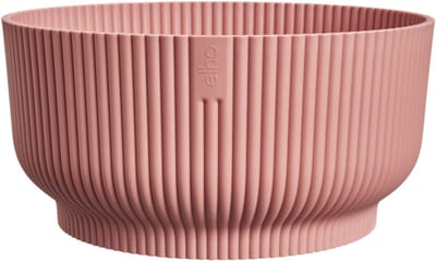 Elho Vibes Fold Bowl 25 - Plantenschaal voor Binnen - 100% Gerecycled Plastic - Ø 24.9 x H 12.1 cm - Delicaat roze