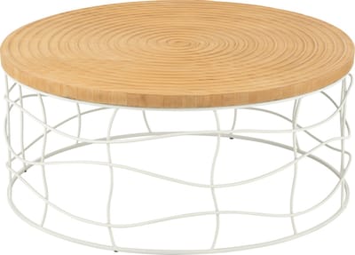 J-Line salontafel - ijzer/hout - naturel/wit